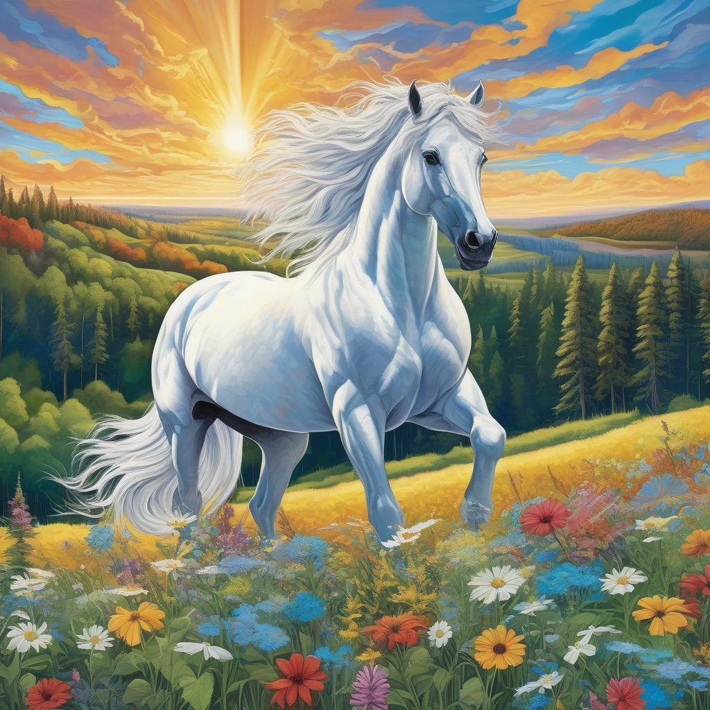 A Girl With Braided Hair Riding A White Horse