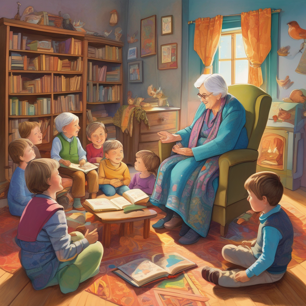 A Grandmother Telling Stories With Animated Hand Gestures