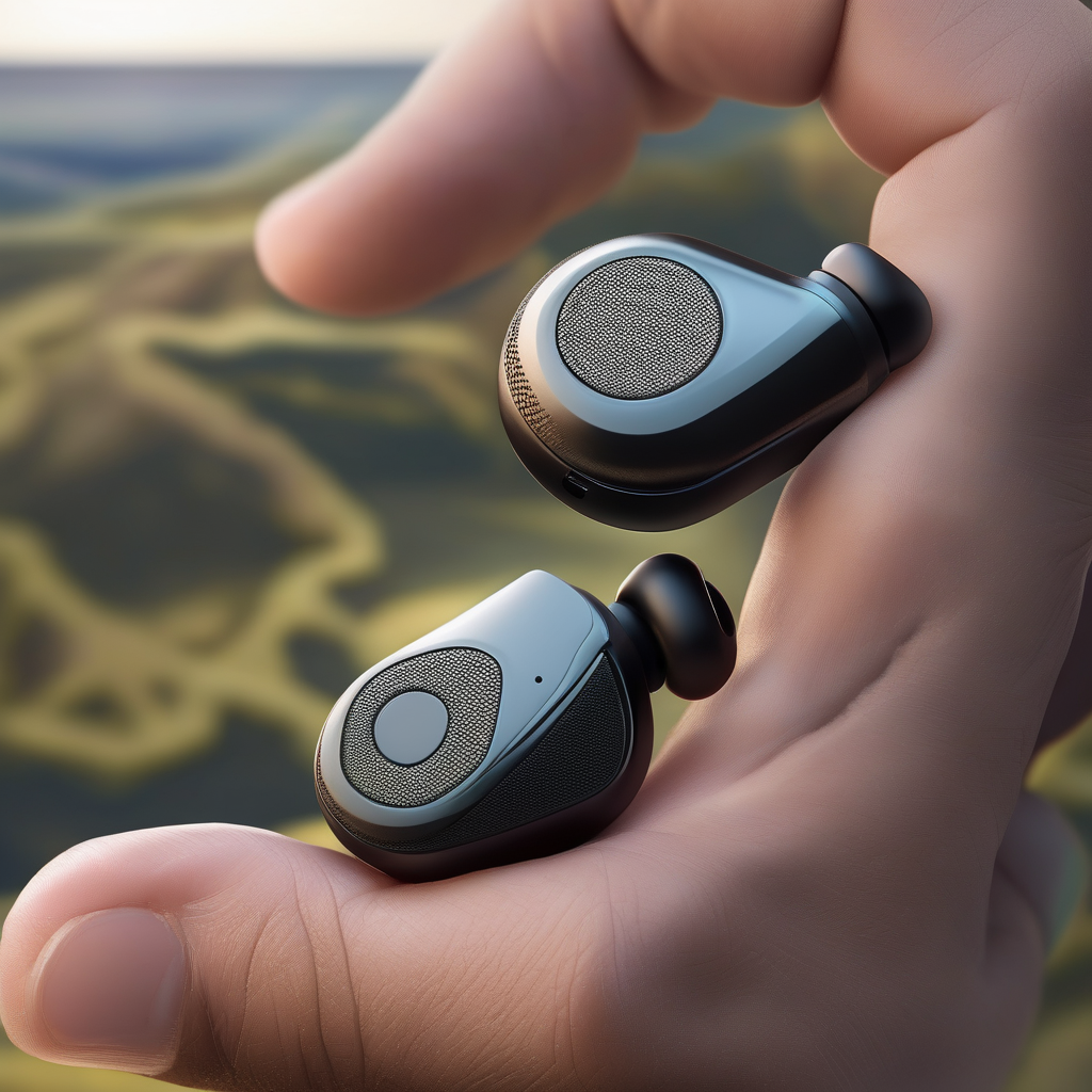 A Close Up Of A Woman Putting On Wireless Earbuds Realistic Skin And H