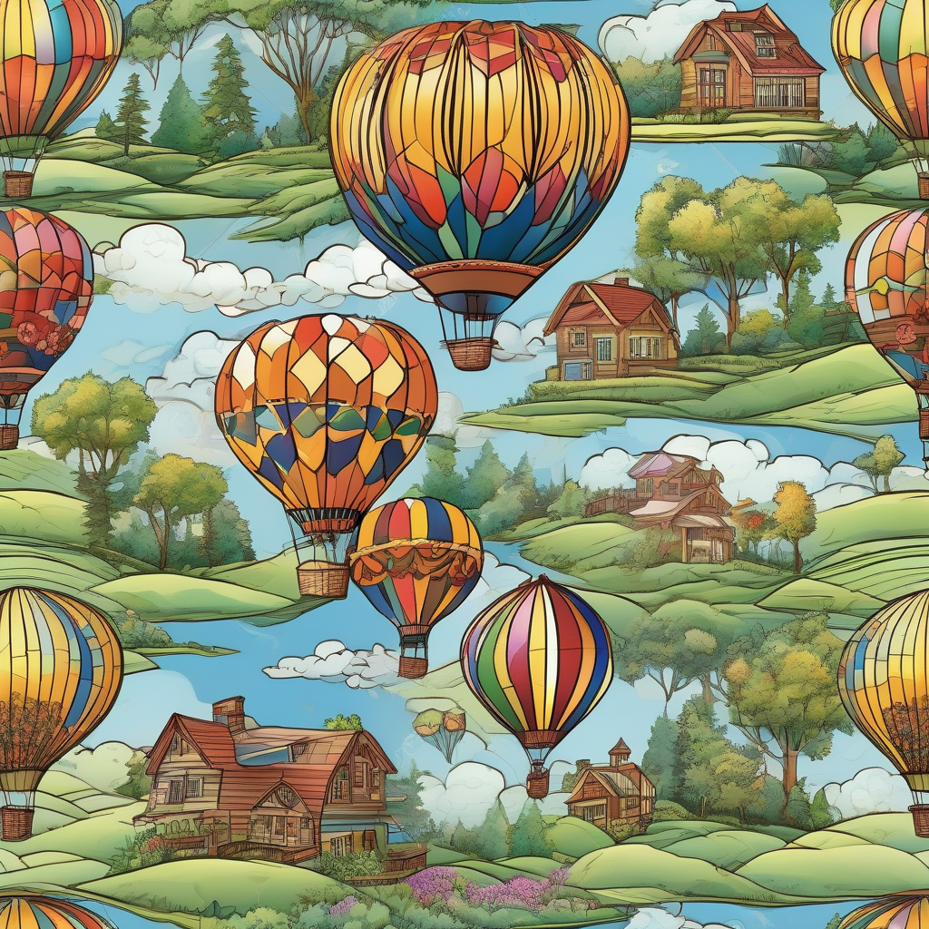 A Hot Air Balloon Lifting Off From A Grassy Hill