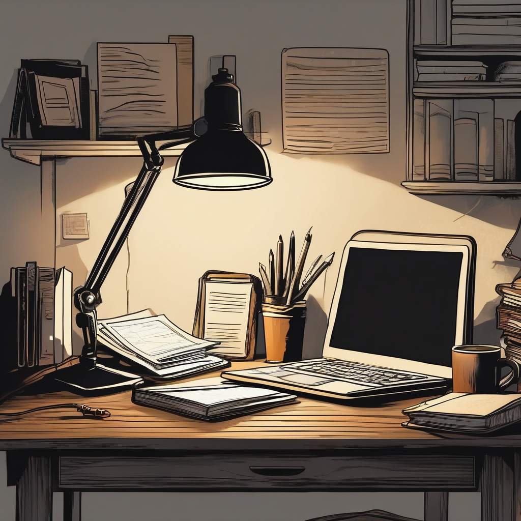 A Laptop Glowing In The Dark During A Night Study