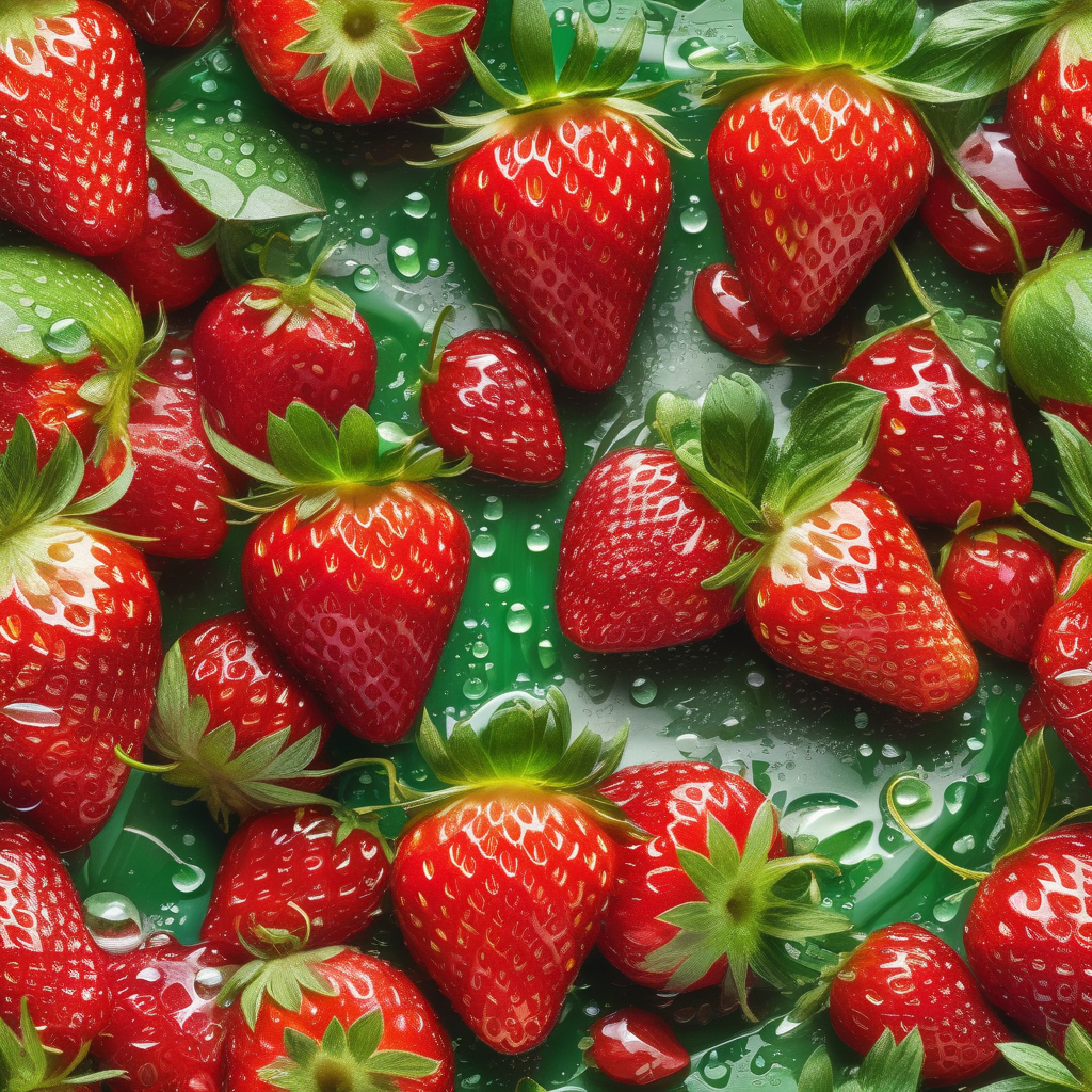 A Close Up Of Strawberries With Dew On Their Surface Placed On A Plate