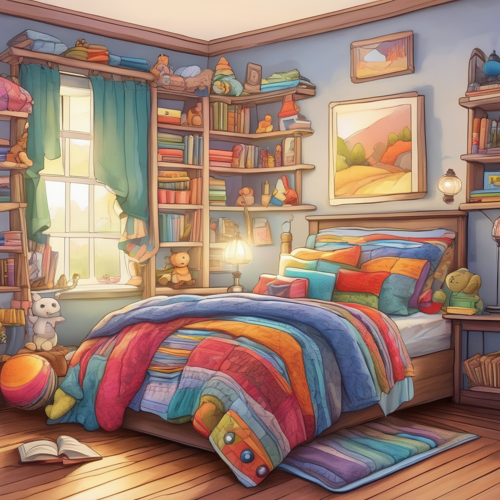 A Mother Reading To A Child In Bed With Lamp Light