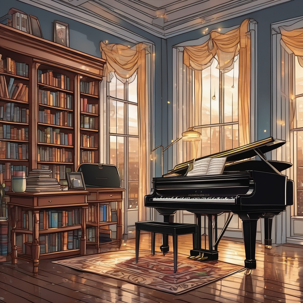 A Person Playing Piano While Rain Hits The Window