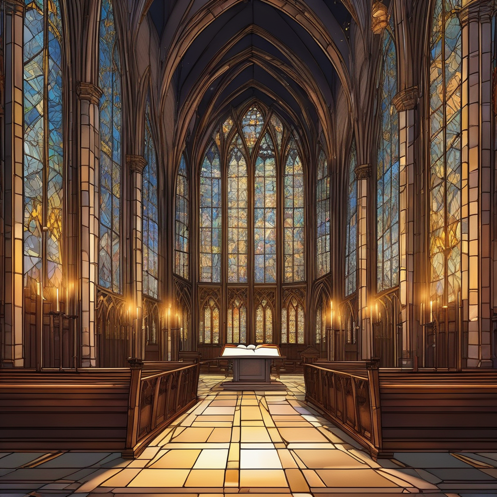 A Person Sitting Quietly In A Cathedral Pew