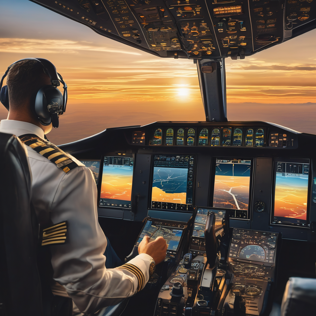 A Pilot In Cockpit Preparing For Takeoff