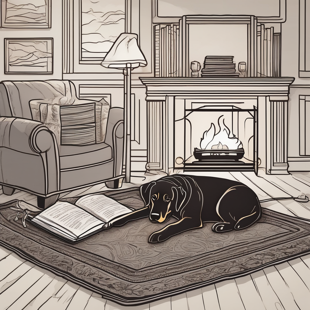 A Sleeping Dog In Front Of A Warm Fireplace