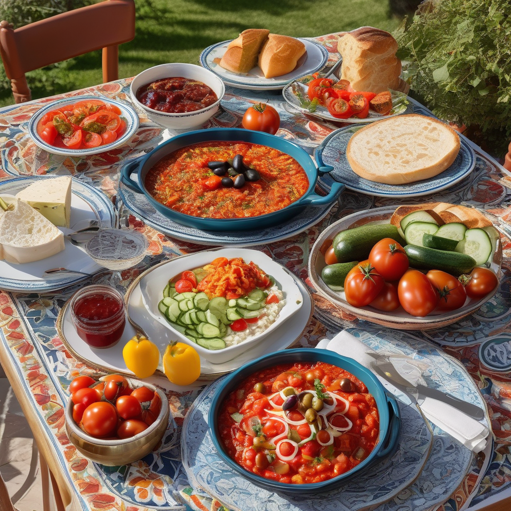 A Table Full Of Turkish Breakfast Dishes