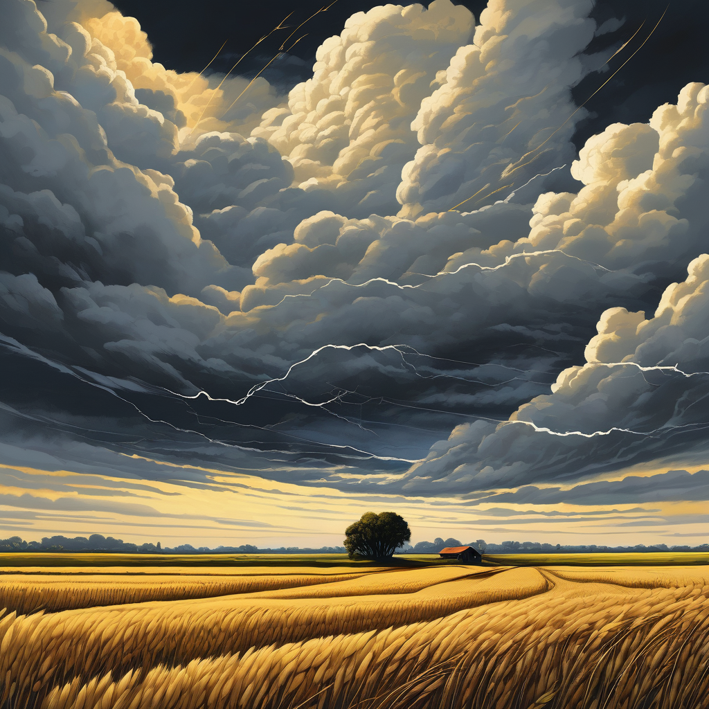 A Thundercloud Over A Golden Wheat Field