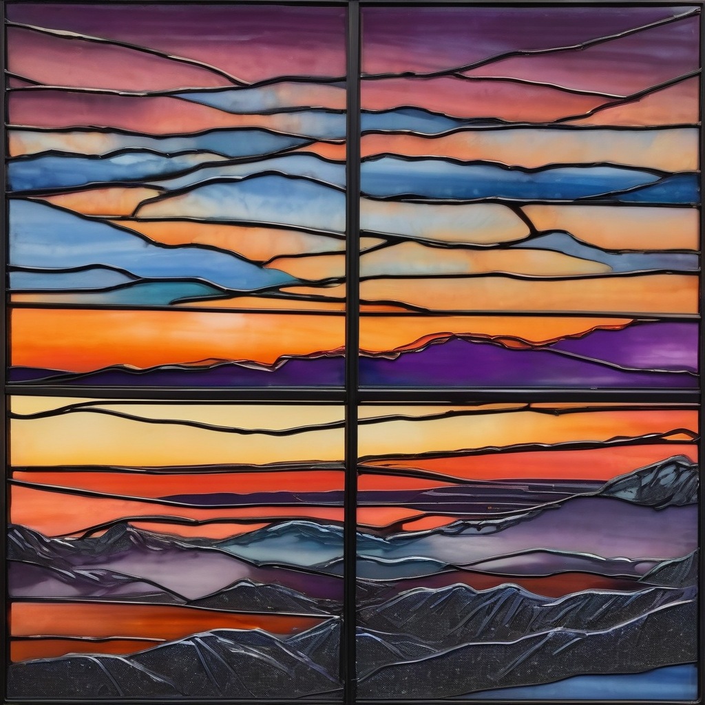 A Train Window With Reflection Of A Sunset