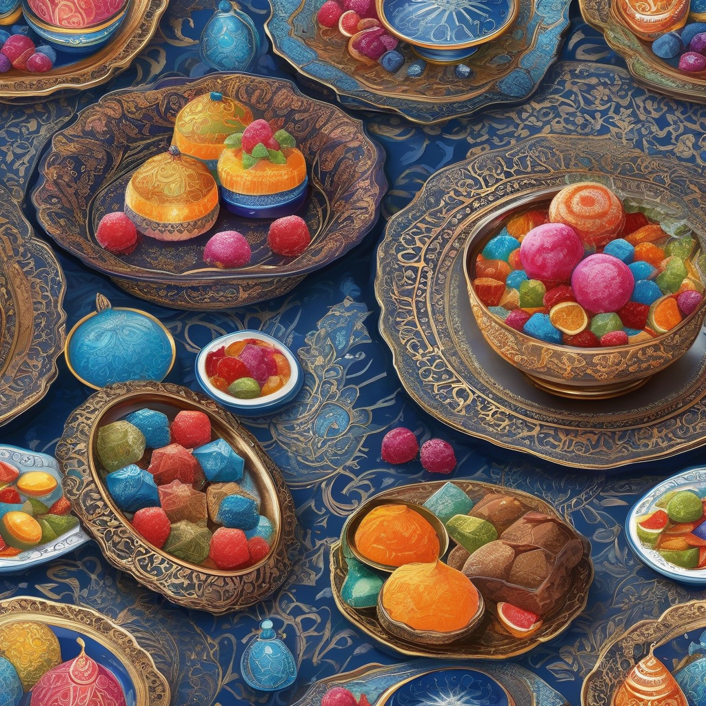 A Tray Of Colorful Turkish Delights On Copper Plate