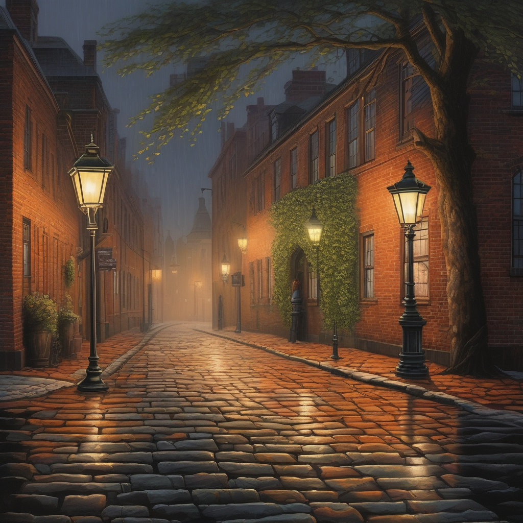 A Violinist Performing On A Misty Street Corner