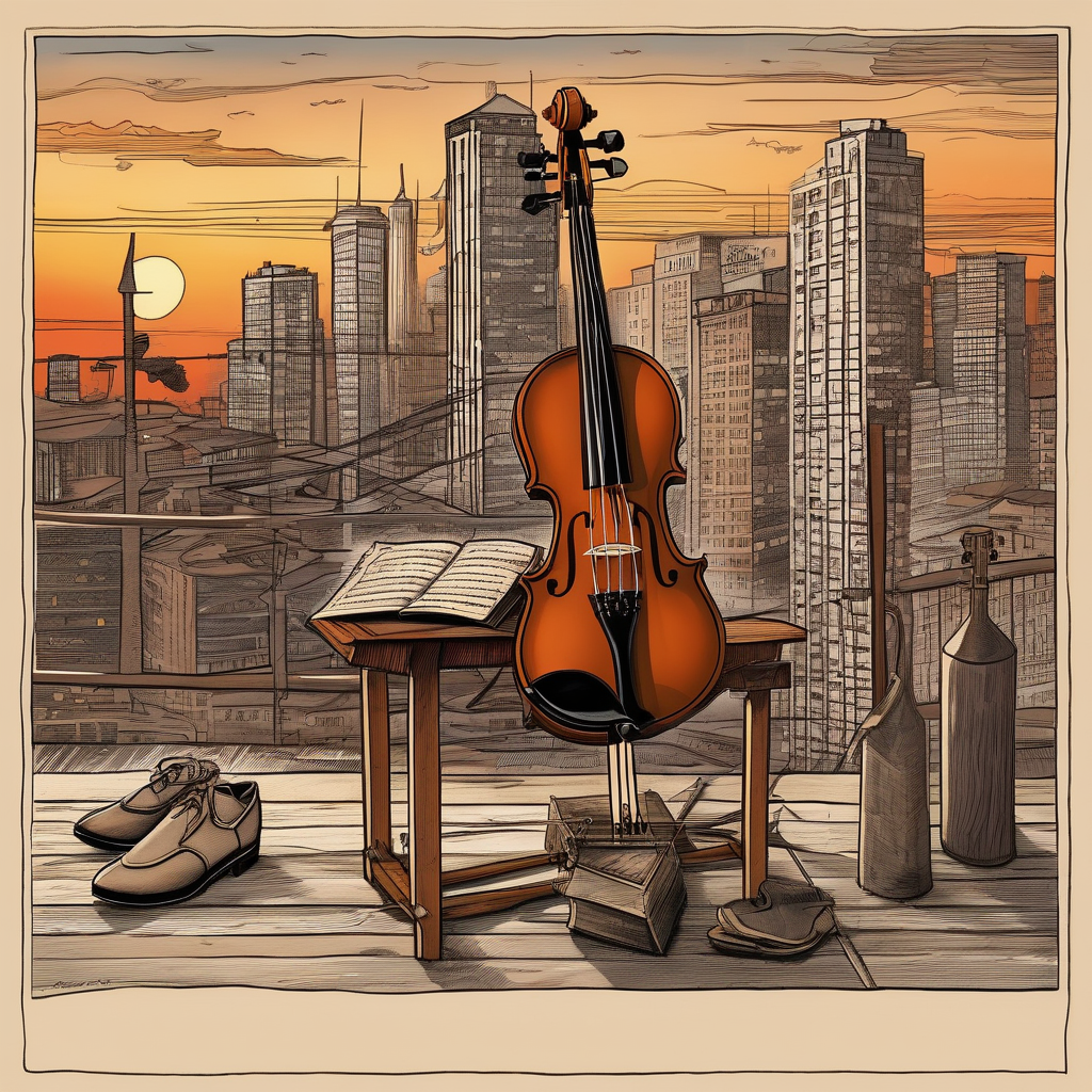 A Violinist Rehearsing On A Rooftop