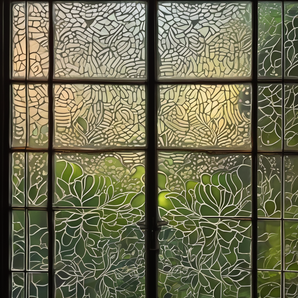 A Window Covered In Raindrops And Condensation