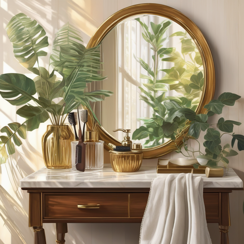 A Woman Brushing Her Long Hair In A Sunlit Room