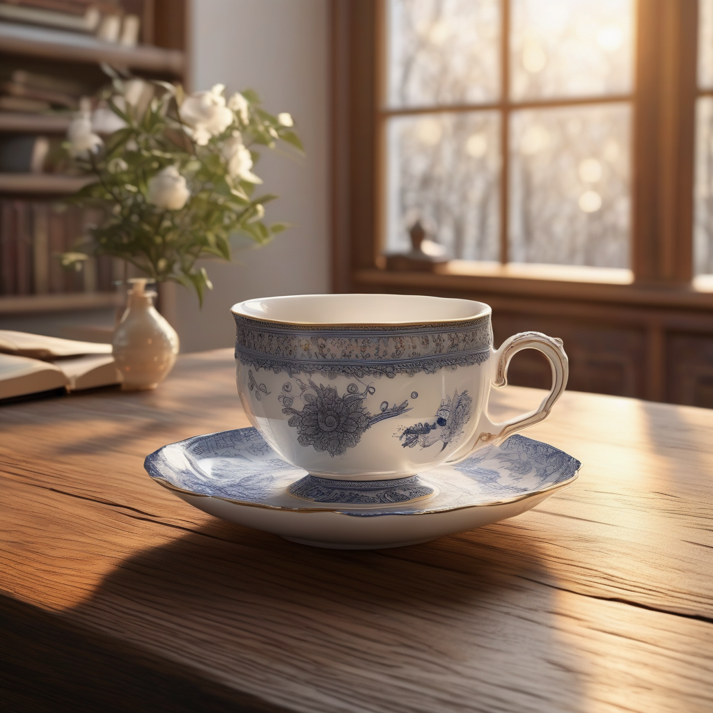 A Woman Sipping Tea With Steam Rising