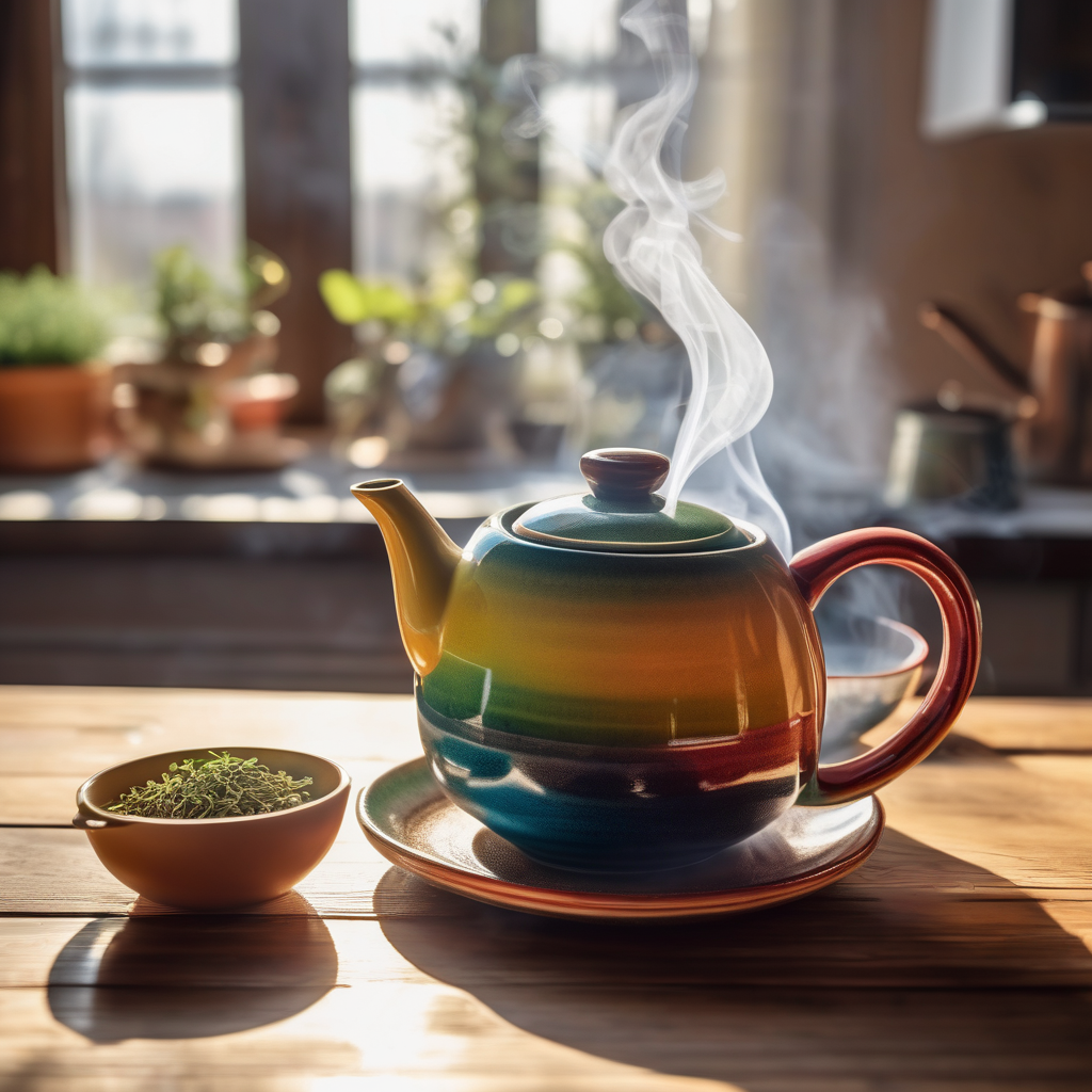 A Woman Smiling While Holding A Cup Of Tea