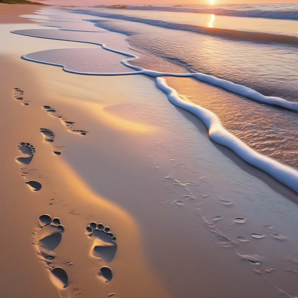 A Woman Walking Barefoot On Wet Beach Sand