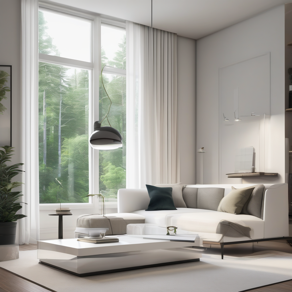 A Woman Wearing Ar Glasses In A Minimalist Room