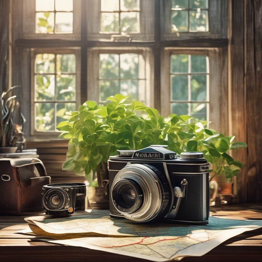 A Woman With Freckles Holding A Vintage Camera