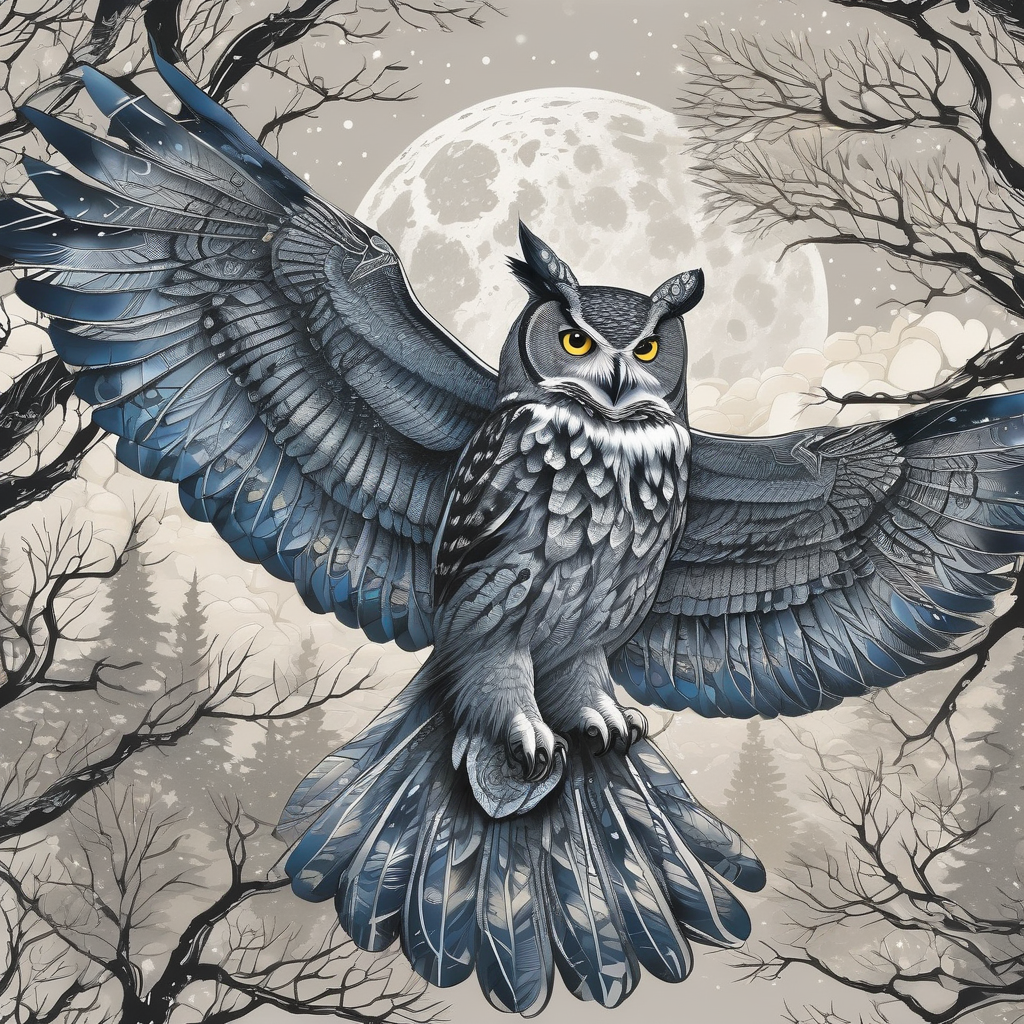 An Owl Flying In Slow Motion At Night