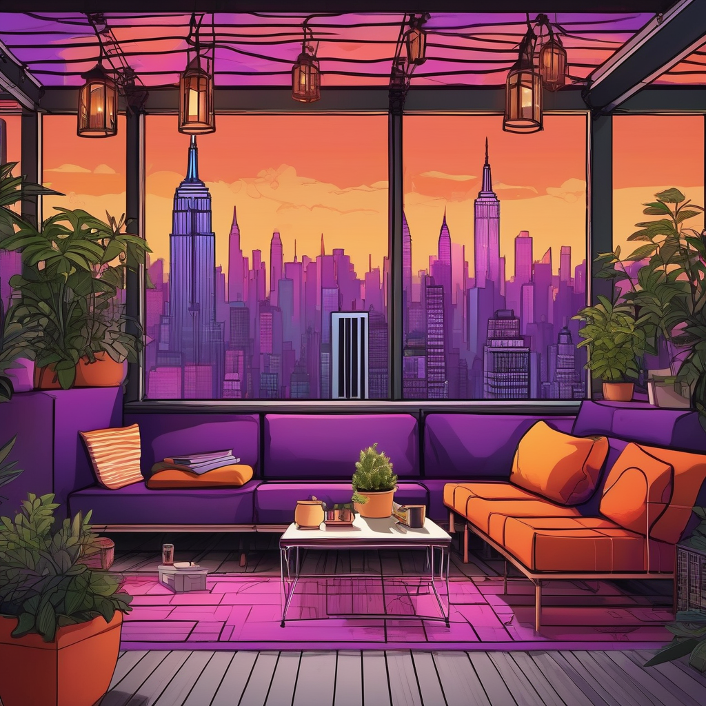 New York City Rooftop During Sunset