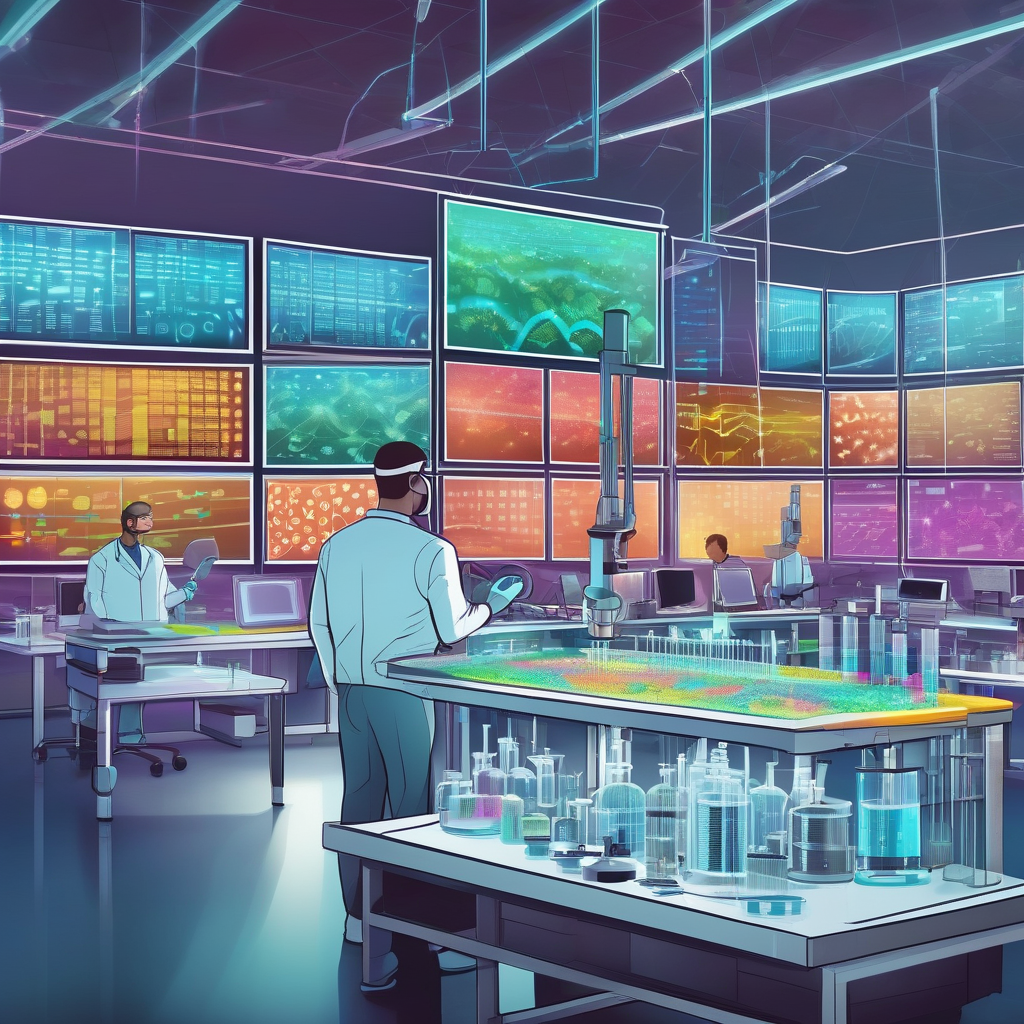 Scientists Working In A High Tech Genetics Lab