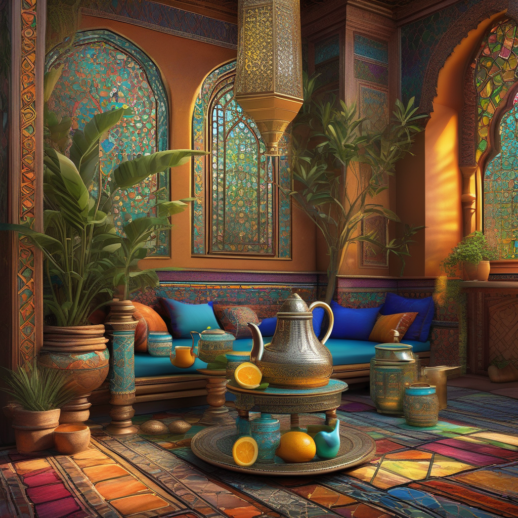 Traditional Tea Being Poured In A Moroccan Riad