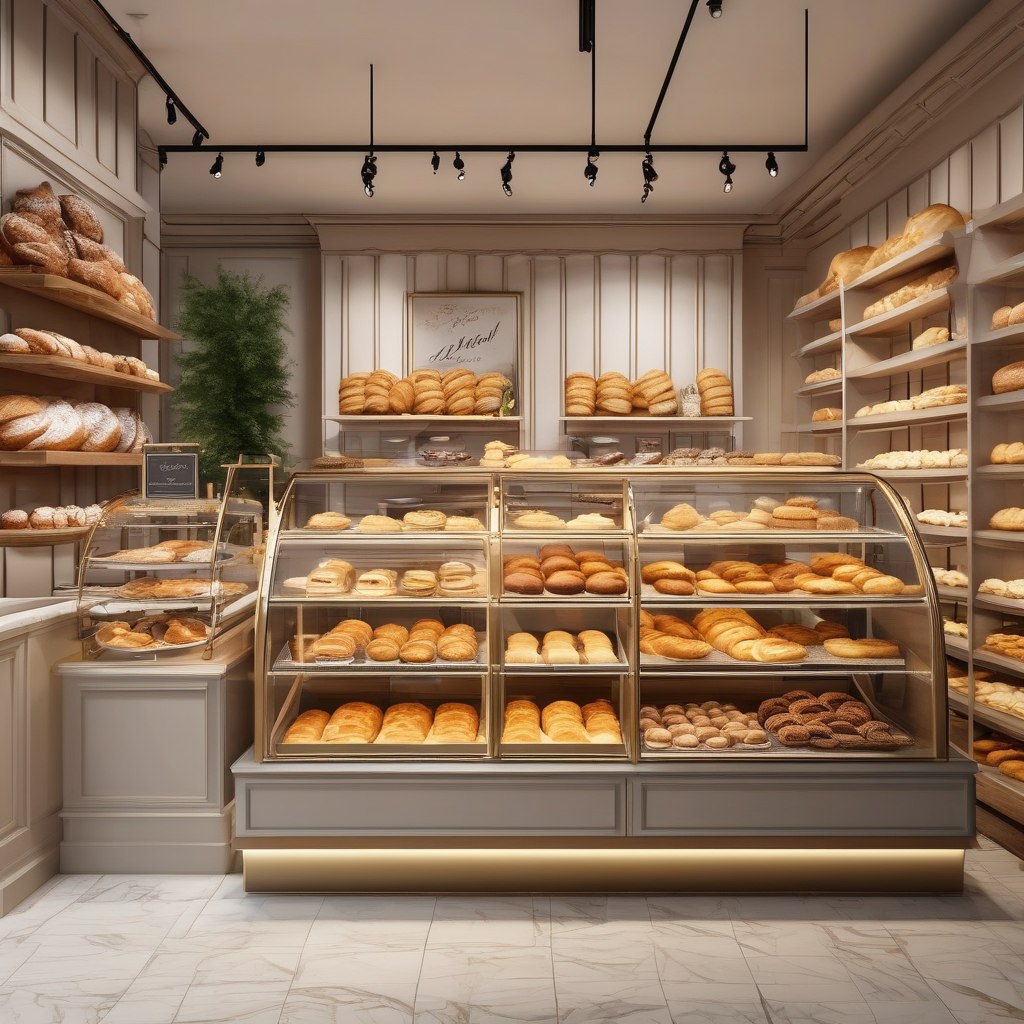 Ultra Realistic Photo Of A Bakery With Pastries In Soft Light