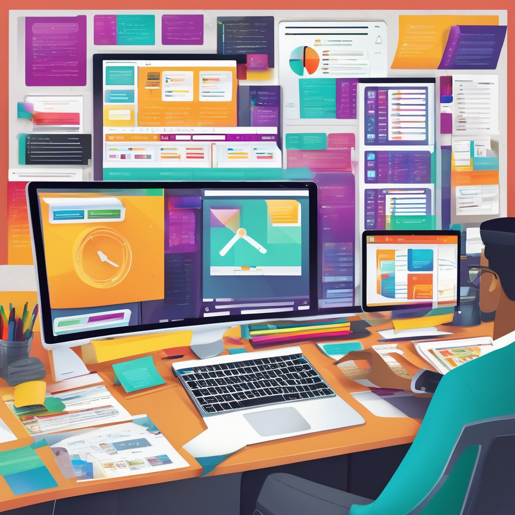 A Designer Dragging Images Into A Website Builder Interface Ultra Real