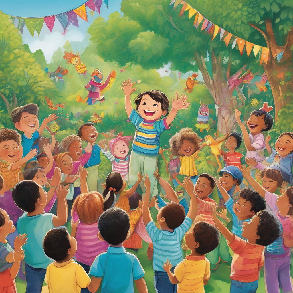 Ultra Realistic Photo Of A Child Clapping At A Puppet Show