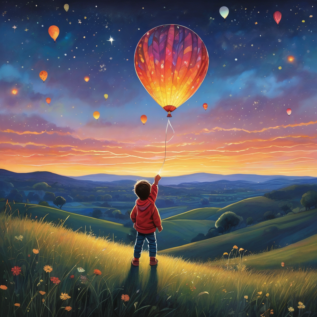 Ultra Realistic Photo Of A Child Reaching For A Star Shaped Balloon