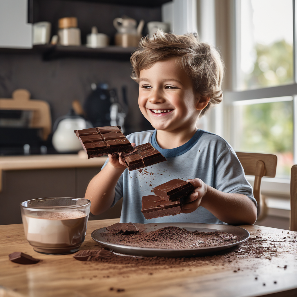 Ultra Realistic Photo Of A Child With Chocolate All Over Their Face