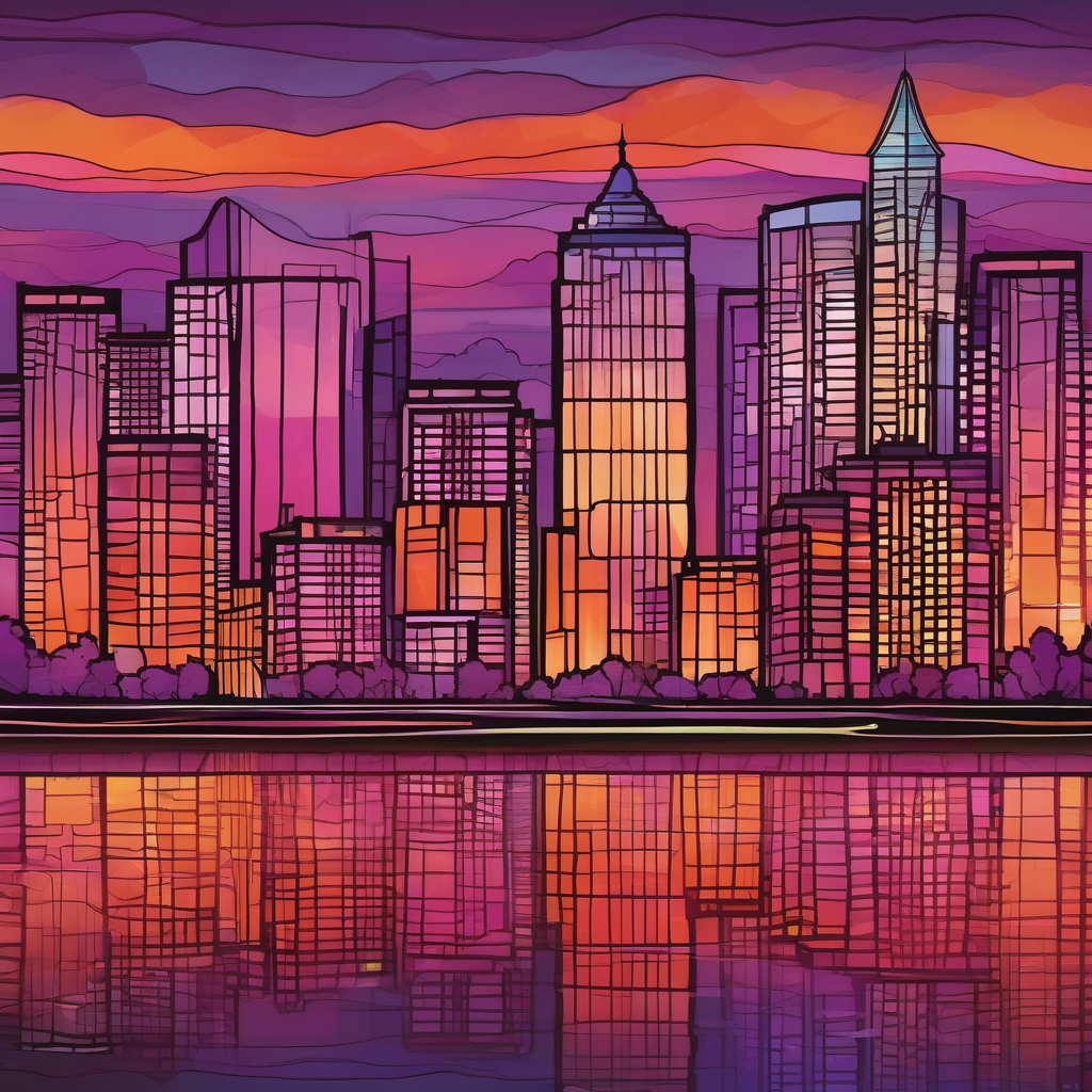 Ultra Realistic Photo Of A City Skyline At Dusk With Warm Hues