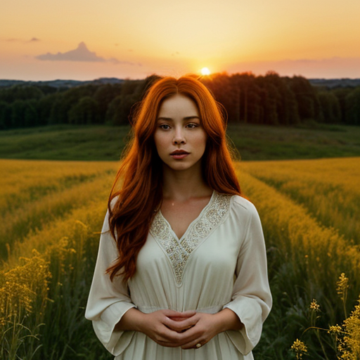 A_portrait_of_a_serene_woman_with_flowing_auburn_hair_adorned_with_wildflowers_standing_in_a_golden__3989156068.png
