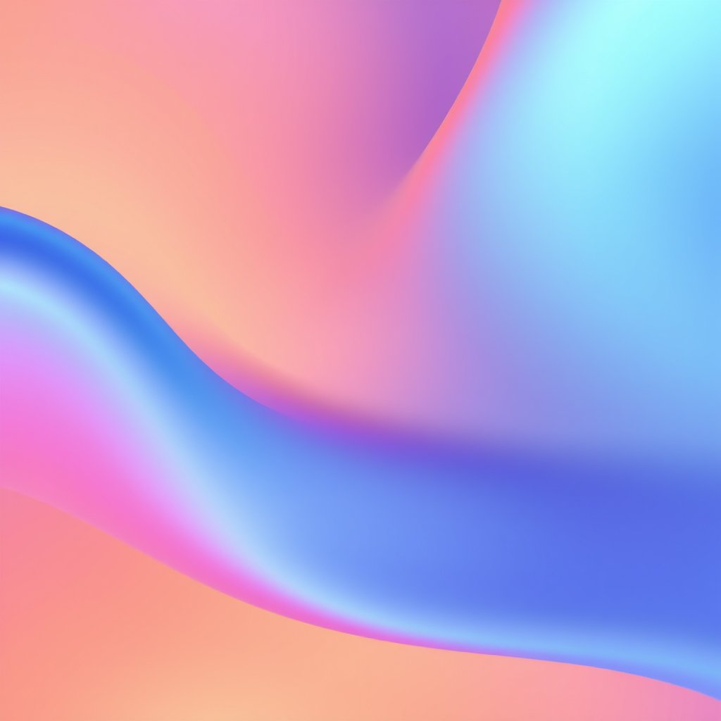 a smooth colorful gradient with flowing liquid shapes, minimalist composition, clean background, elegant