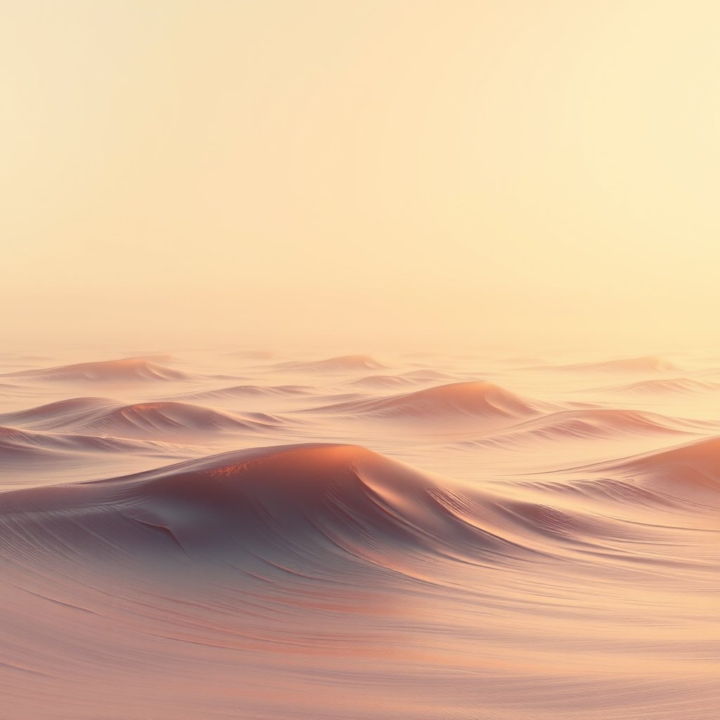 a minimal abstract background with soft waves, golden hour lighting, warm tones, atmospheric