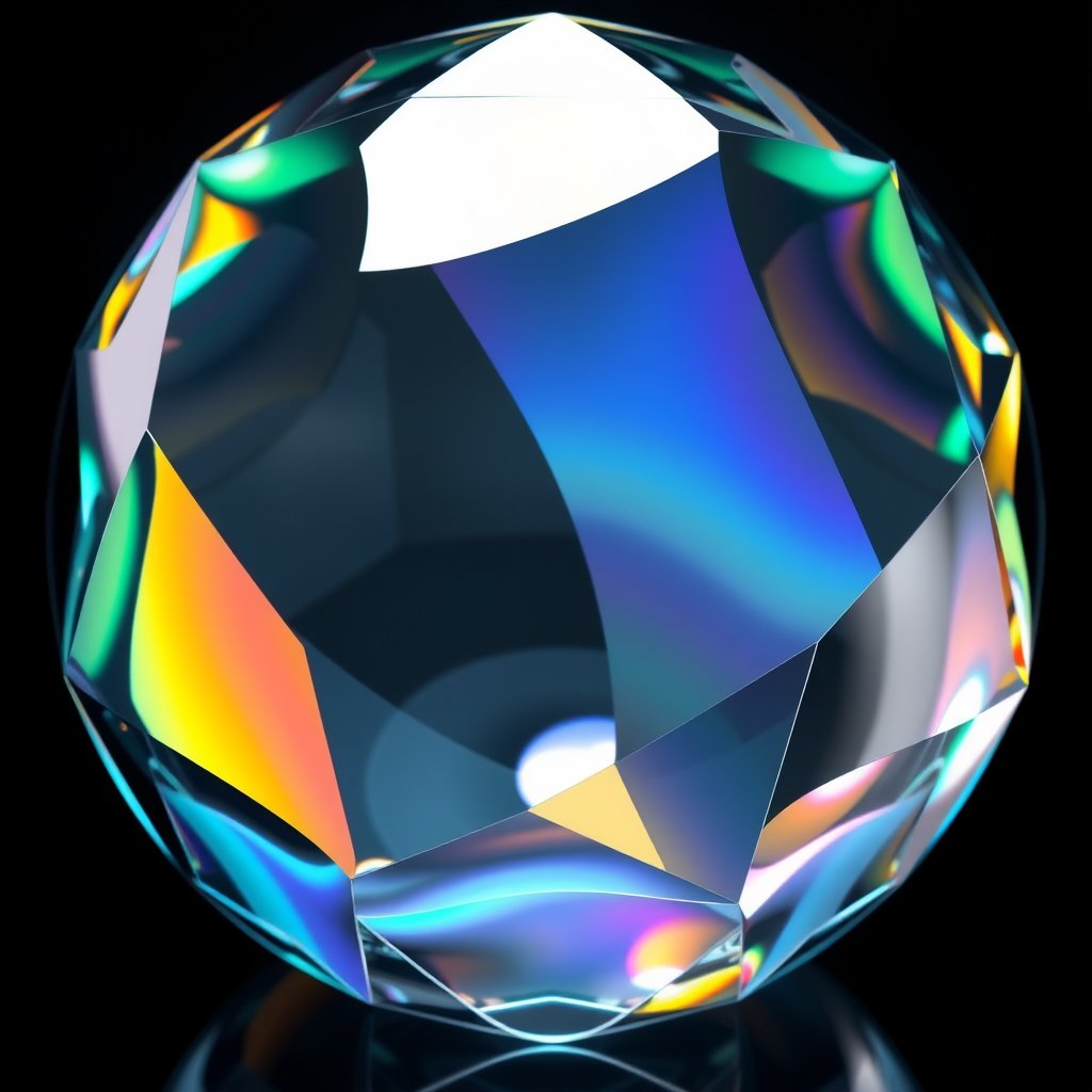 an abstract glass shapes with rainbow refraction, ultra realistic, crisp details, studio quality