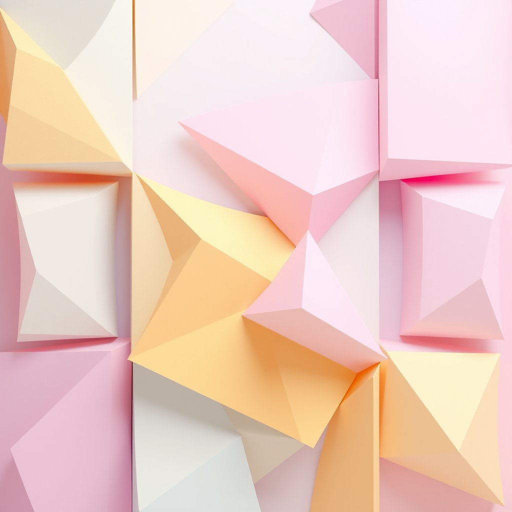 an abstract 3d render of geometric shapes in pastel colors, highly detailed, 8k, professional photography, sharp focus