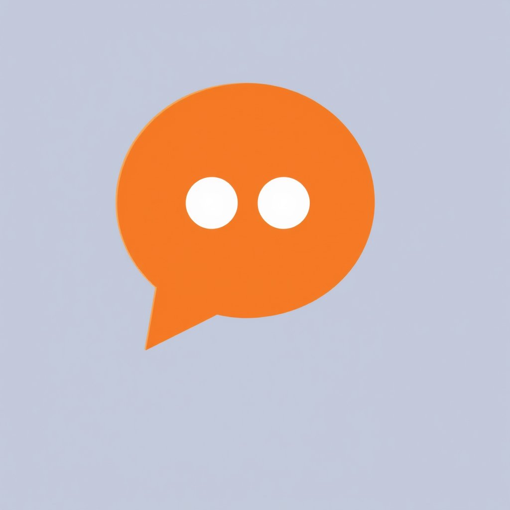 A simple, clean icon of a speech bubble with quotation marks inside. The bubble is warm orange or deep brown, the quotes are white. Minimalist, flat vector style. Square format, 256x256. Friendly, welcoming, easy to recognize even when small. No extra text., ultra realistic, crisp details, studio quality