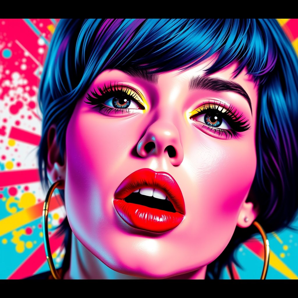 a vibrant pop art portrait with bold colors, highly detailed, 8k, professional photography, sharp focus