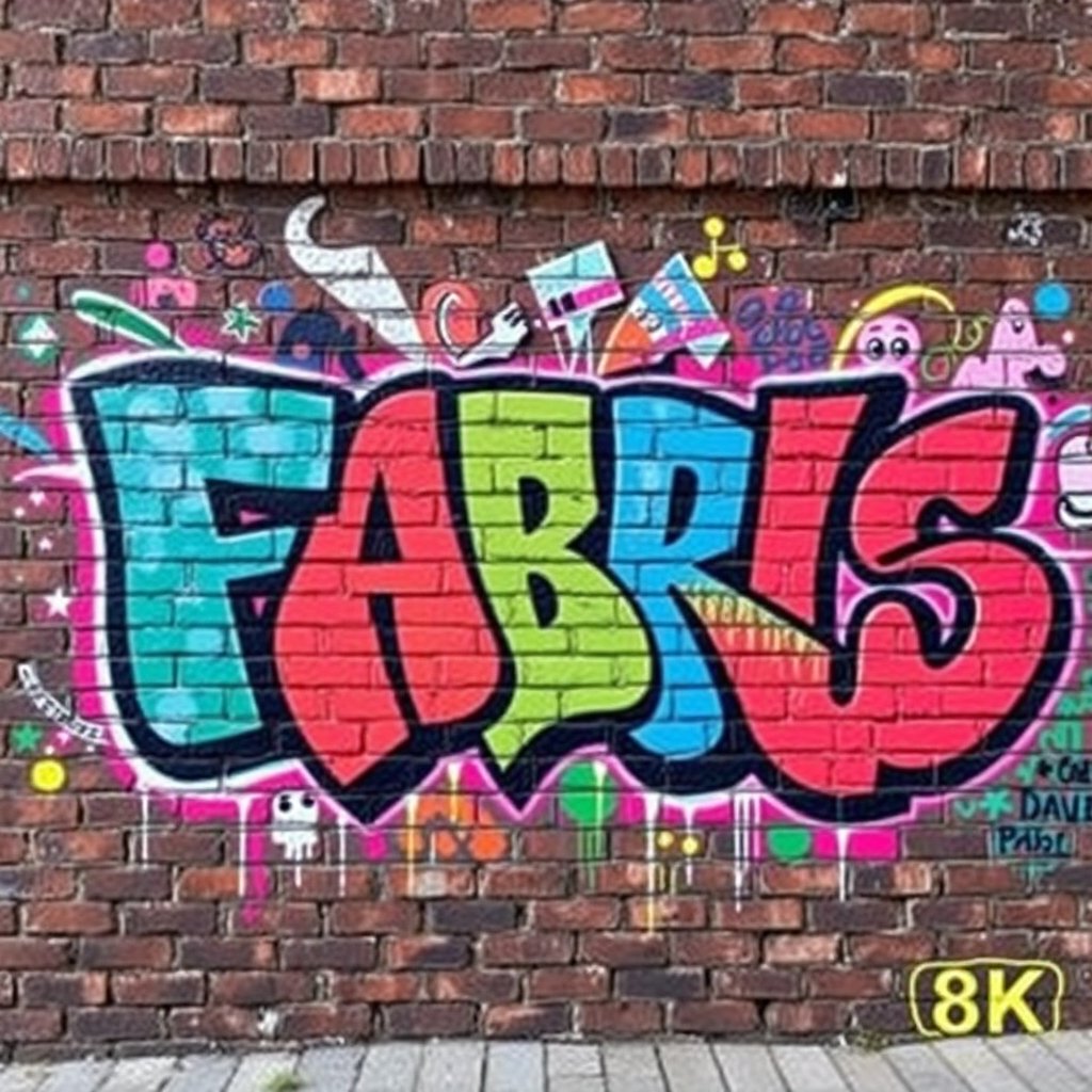 a colorful graffiti mural on a brick wall, highly detailed, 8k, professional photography, sharp focus