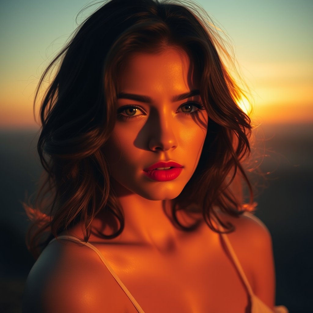 heroin, golden hour lighting, warm tones, atmospheric