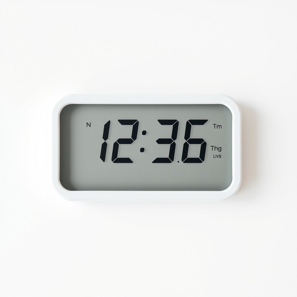 digital thermometer on a clean white background, bright and airy, pastel tones, dreamy aesthetic