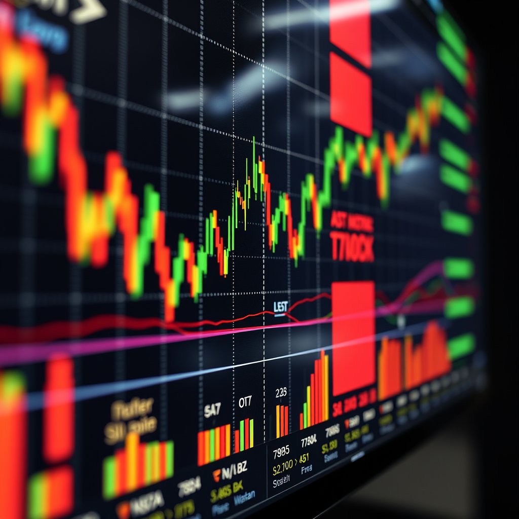 a stock market data visualization on a screen, ultra realistic, crisp details, studio quality