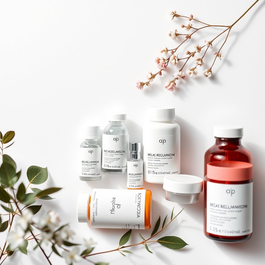 pharmacy products on a clean white background — Пластыри бактерицидные, minimalist composition, clean background, elegant