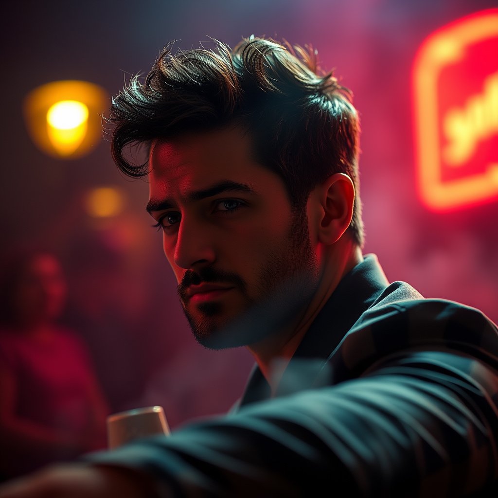 cinturon para hombre, cinematic lighting, vibrant colors, dramatic atmosphere