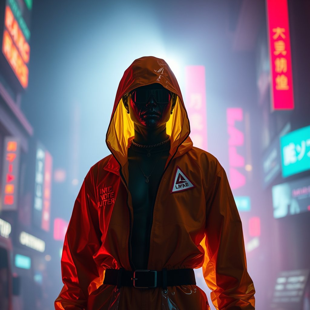 Top Metálico Cyber clothes, cinematic lighting, vibrant colors, dramatic atmosphere