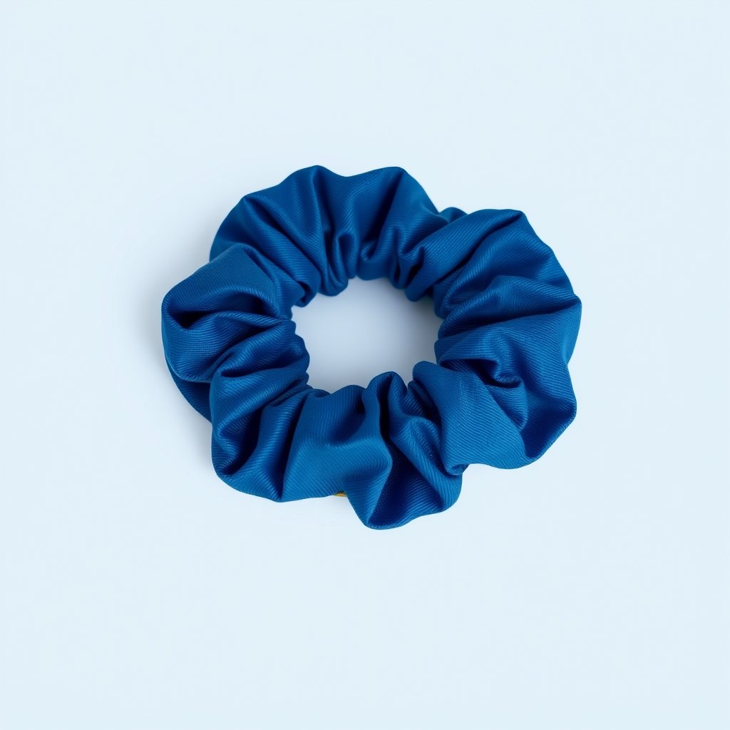 bleu scrunchie no background, minimalist composition, clean background, elegant