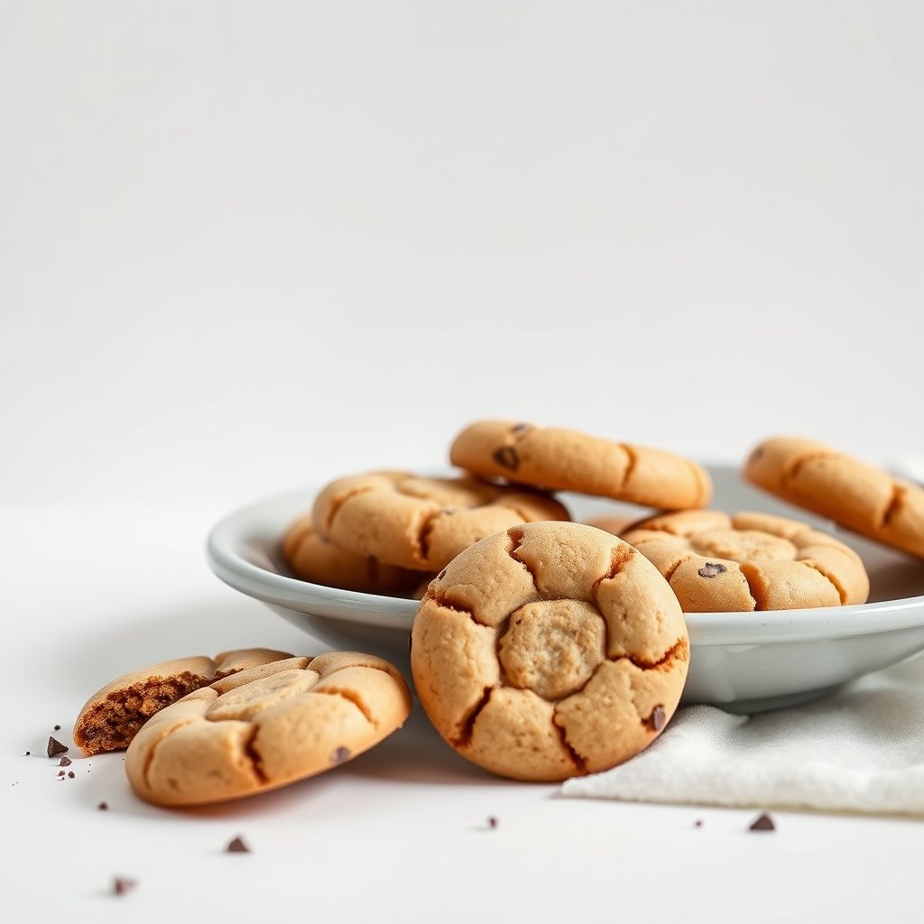 cookies, minimalist composition, clean background, elegant